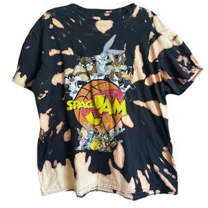 Space Jam Size XL Reverse Bleach Tye Dyed Graphic Shirt Men's